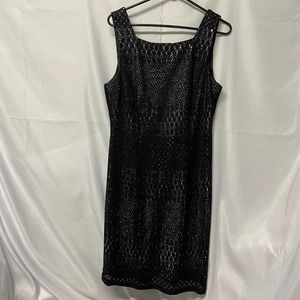 Jazz II Little Black Dress Sequin Sleeveless 14 Sheath